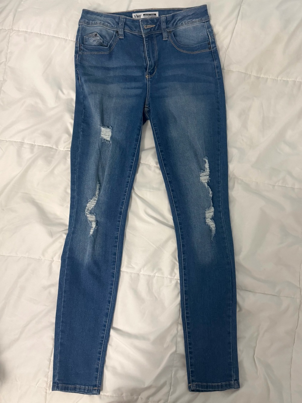 YMI Blue Distressed Women's Skinny Jeans
